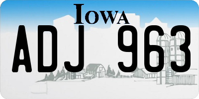 IA license plate ADJ963
