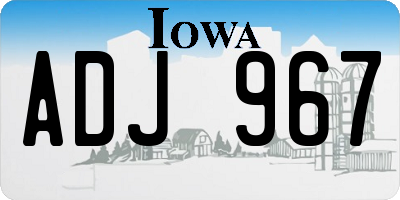 IA license plate ADJ967