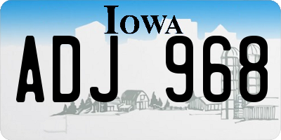 IA license plate ADJ968