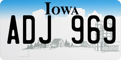 IA license plate ADJ969