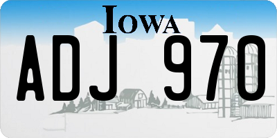 IA license plate ADJ970