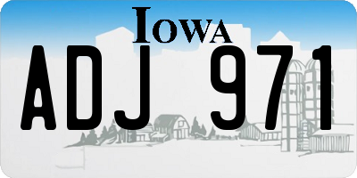 IA license plate ADJ971