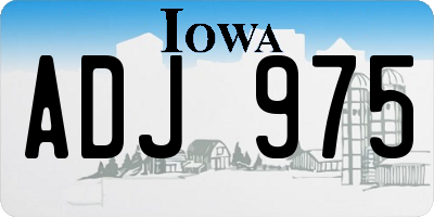 IA license plate ADJ975