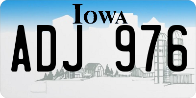 IA license plate ADJ976