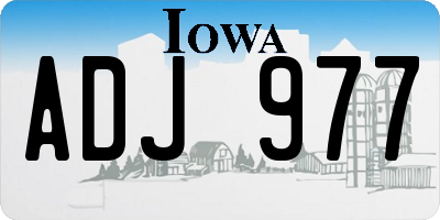 IA license plate ADJ977