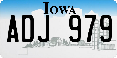 IA license plate ADJ979