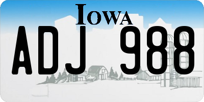 IA license plate ADJ988