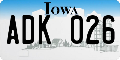 IA license plate ADK026