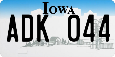 IA license plate ADK044