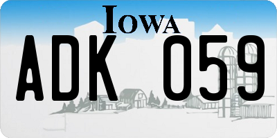 IA license plate ADK059