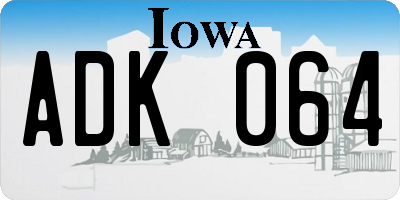 IA license plate ADK064