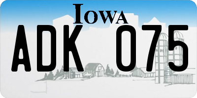 IA license plate ADK075