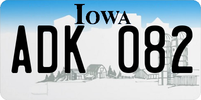 IA license plate ADK082