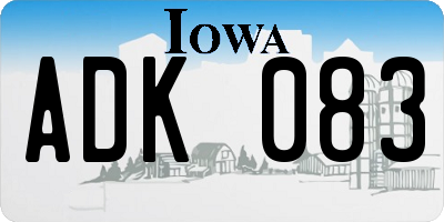 IA license plate ADK083