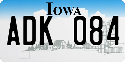 IA license plate ADK084