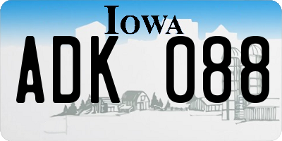 IA license plate ADK088