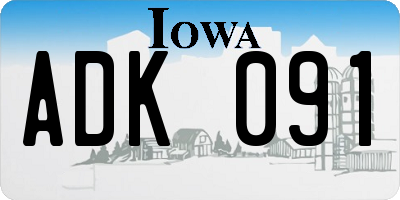 IA license plate ADK091