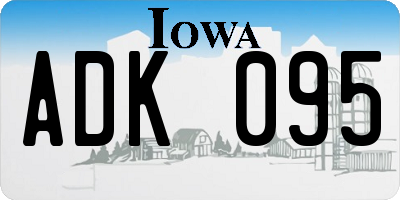 IA license plate ADK095