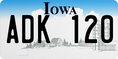 IA license plate ADK120