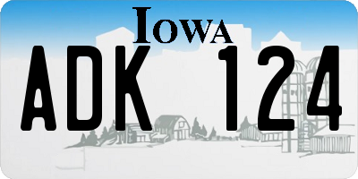 IA license plate ADK124