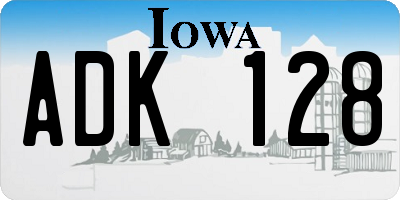 IA license plate ADK128