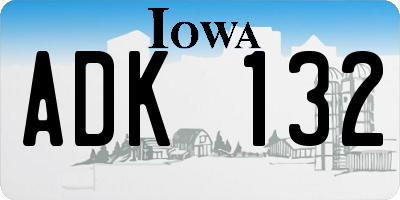 IA license plate ADK132