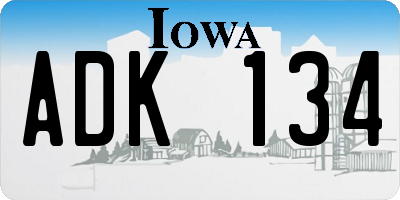 IA license plate ADK134