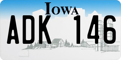 IA license plate ADK146