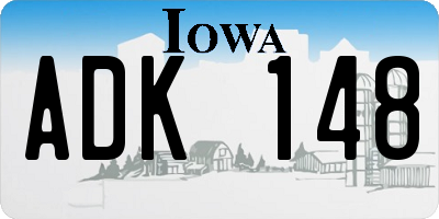 IA license plate ADK148