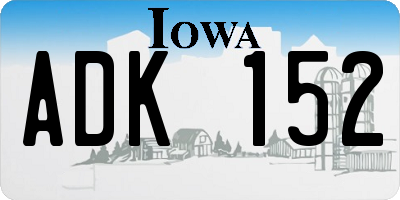 IA license plate ADK152