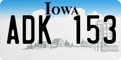 IA license plate ADK153