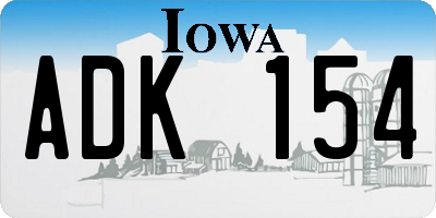 IA license plate ADK154