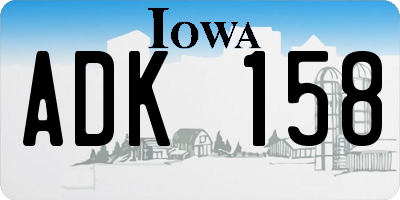 IA license plate ADK158