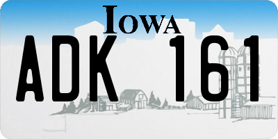 IA license plate ADK161