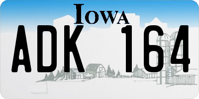 IA license plate ADK164