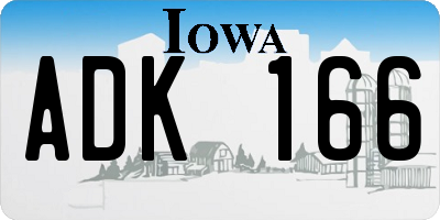 IA license plate ADK166