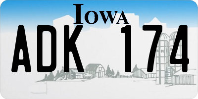 IA license plate ADK174