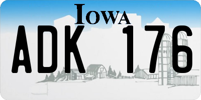 IA license plate ADK176