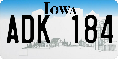 IA license plate ADK184