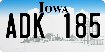 IA license plate ADK185