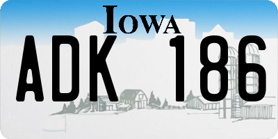 IA license plate ADK186