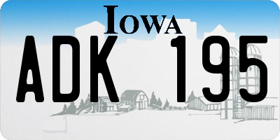 IA license plate ADK195