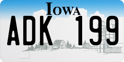IA license plate ADK199