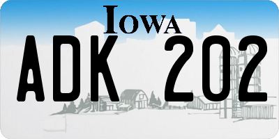 IA license plate ADK202