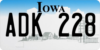 IA license plate ADK228