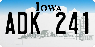 IA license plate ADK241