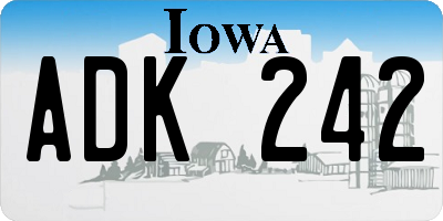 IA license plate ADK242
