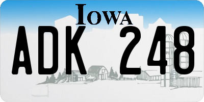 IA license plate ADK248