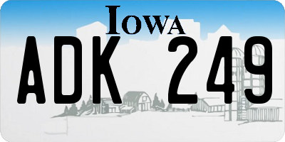 IA license plate ADK249
