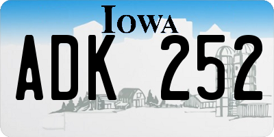 IA license plate ADK252